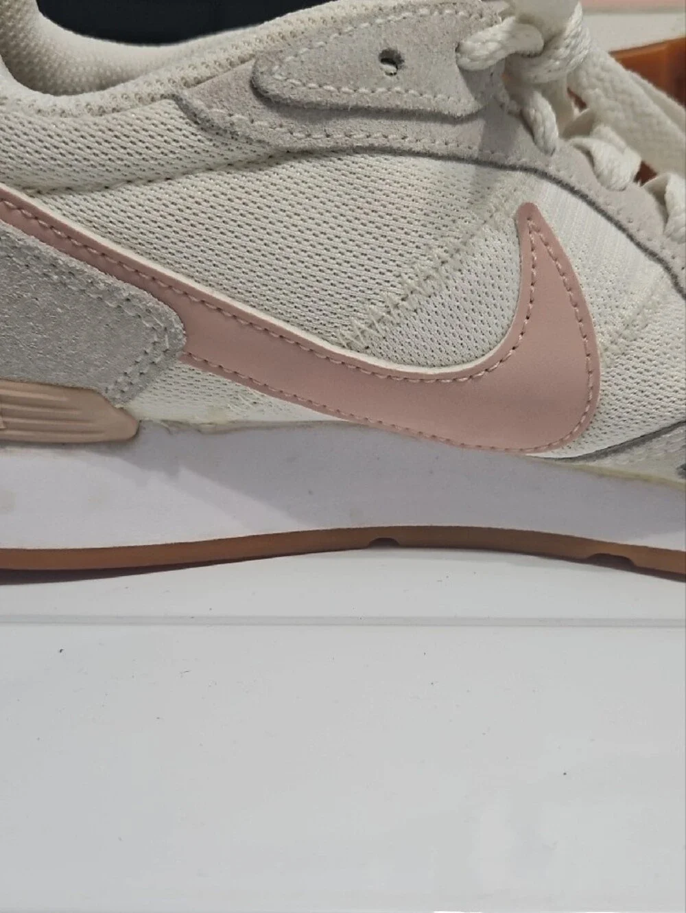 Nike Women White with Light Pink Accent Sneakers